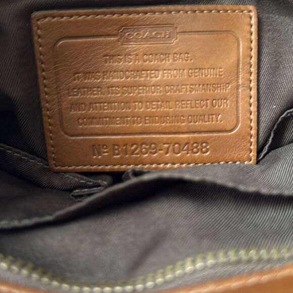 Coach Shoulder Bag Bleecker Legacy Leather Fawn Brown Crossbody Field messenger - Picture 10 of 10